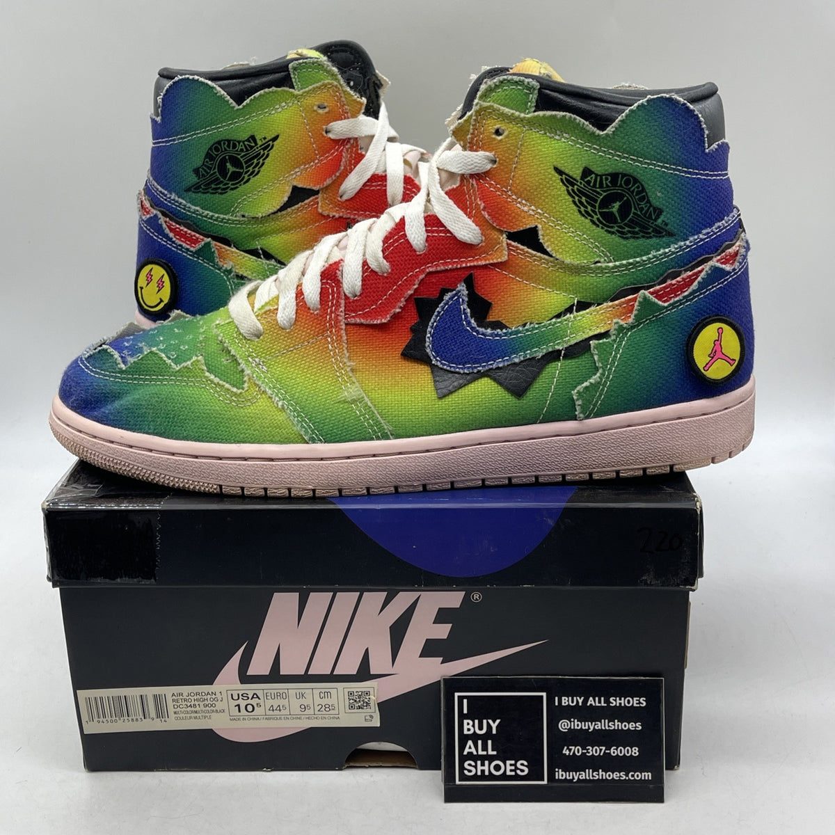 Size 10.5 - Air Jordan 1 Retro OG High x J Balvin Tie Dye (DC3481-900)