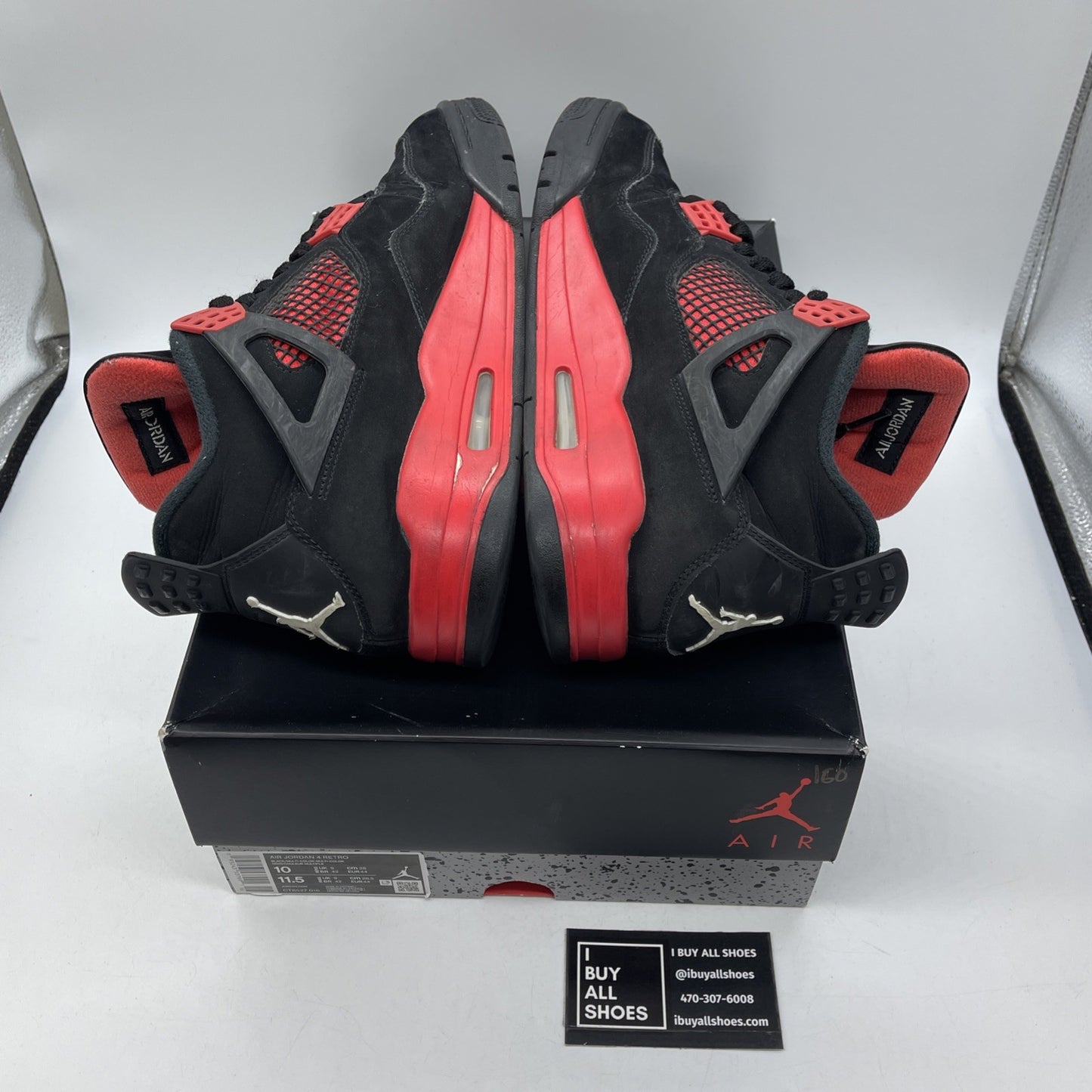 Size 10 - Jordan 4 Retro Mid Red Thunder Black White Suede (CT8527-016)