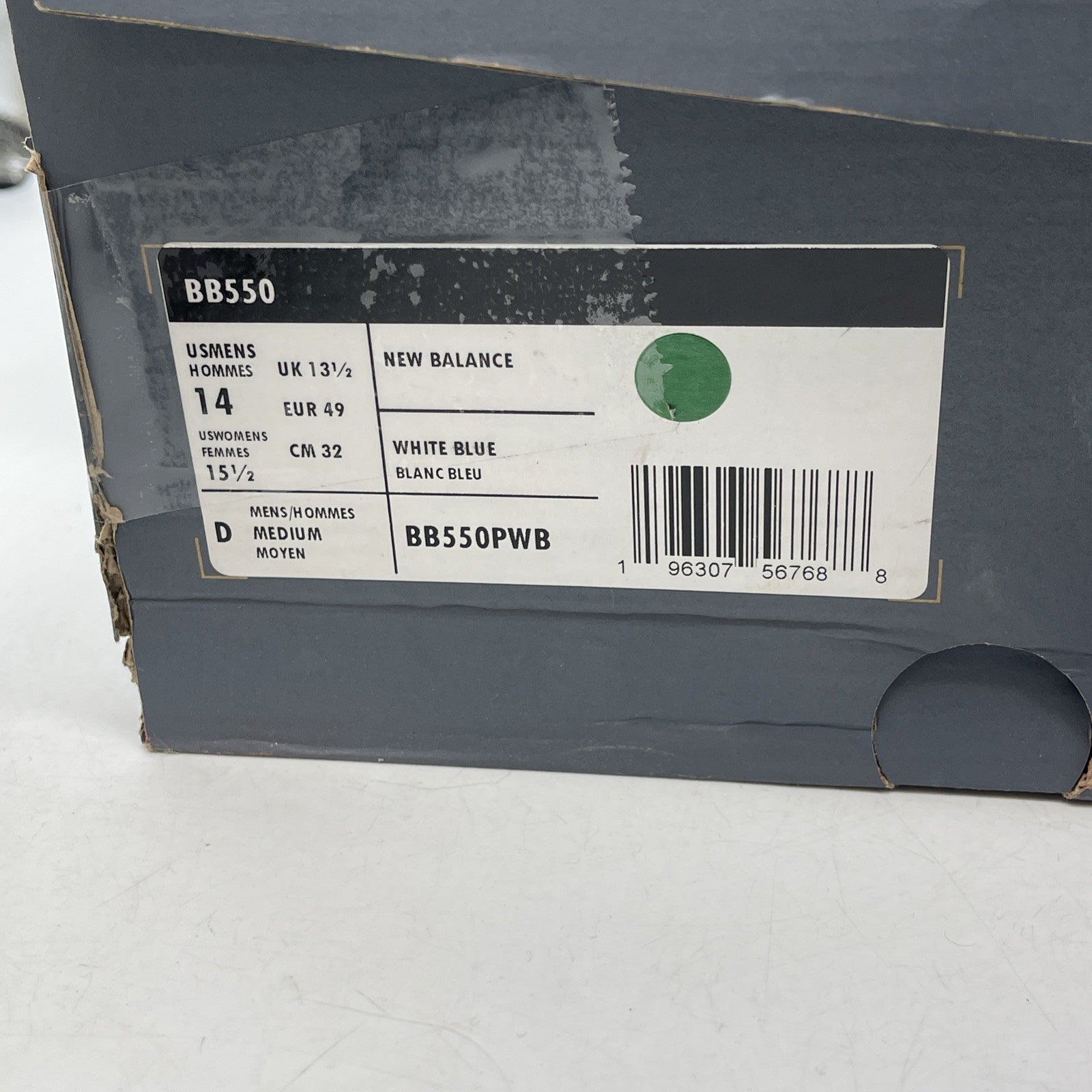 Size 14 - New Balance 550 White Indigo Burgundy Blue Grey Leather (BB550PWB)