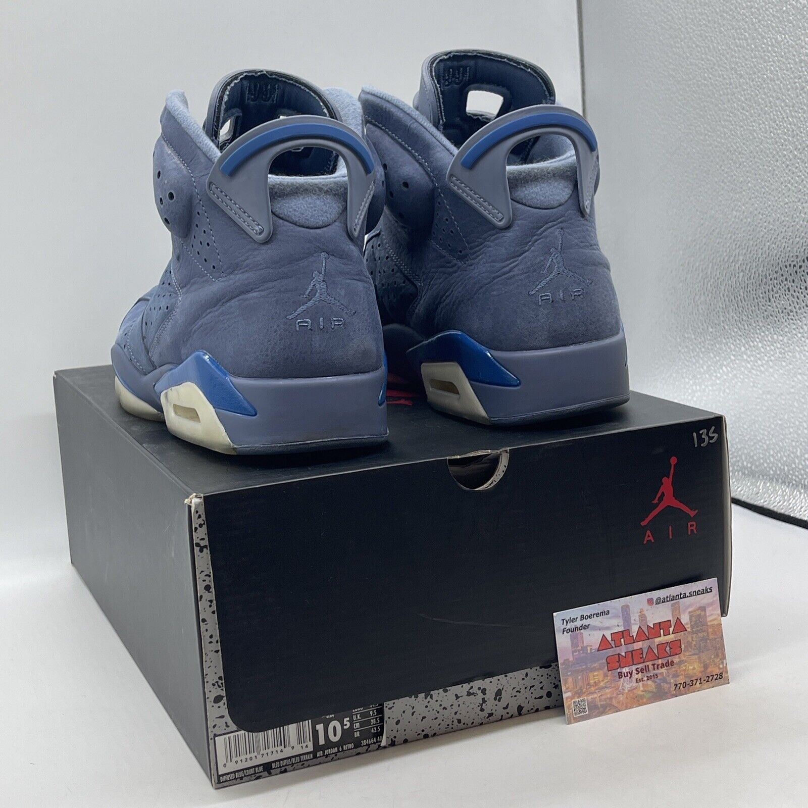 Size 10.5 - Air Jordan 6 Retro Diffused Blue Suede (384664-400)