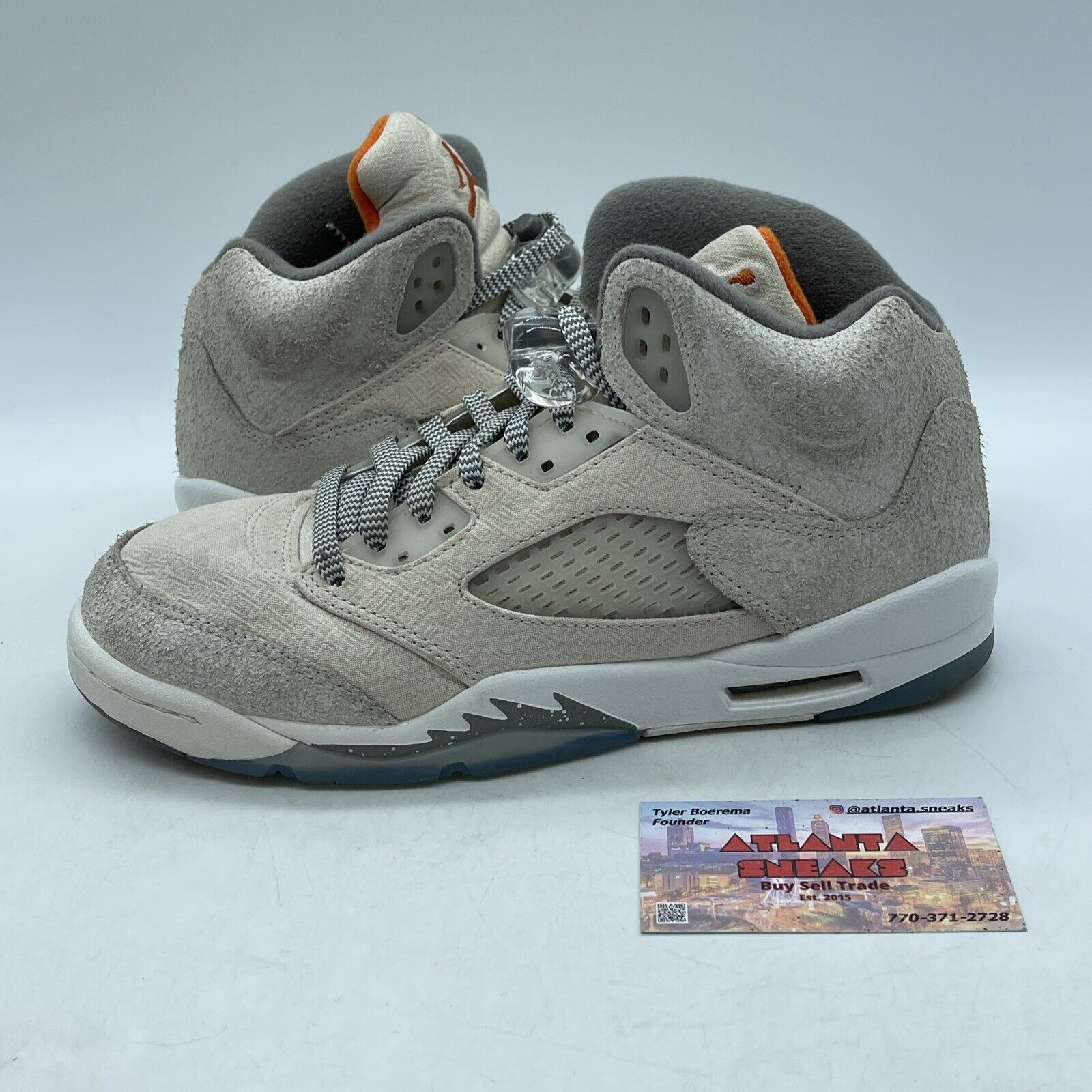 Size 7Y (GS) - Jordan 5 Retro SE Mid Craft White Tan Grey Suede (FD9220-180)