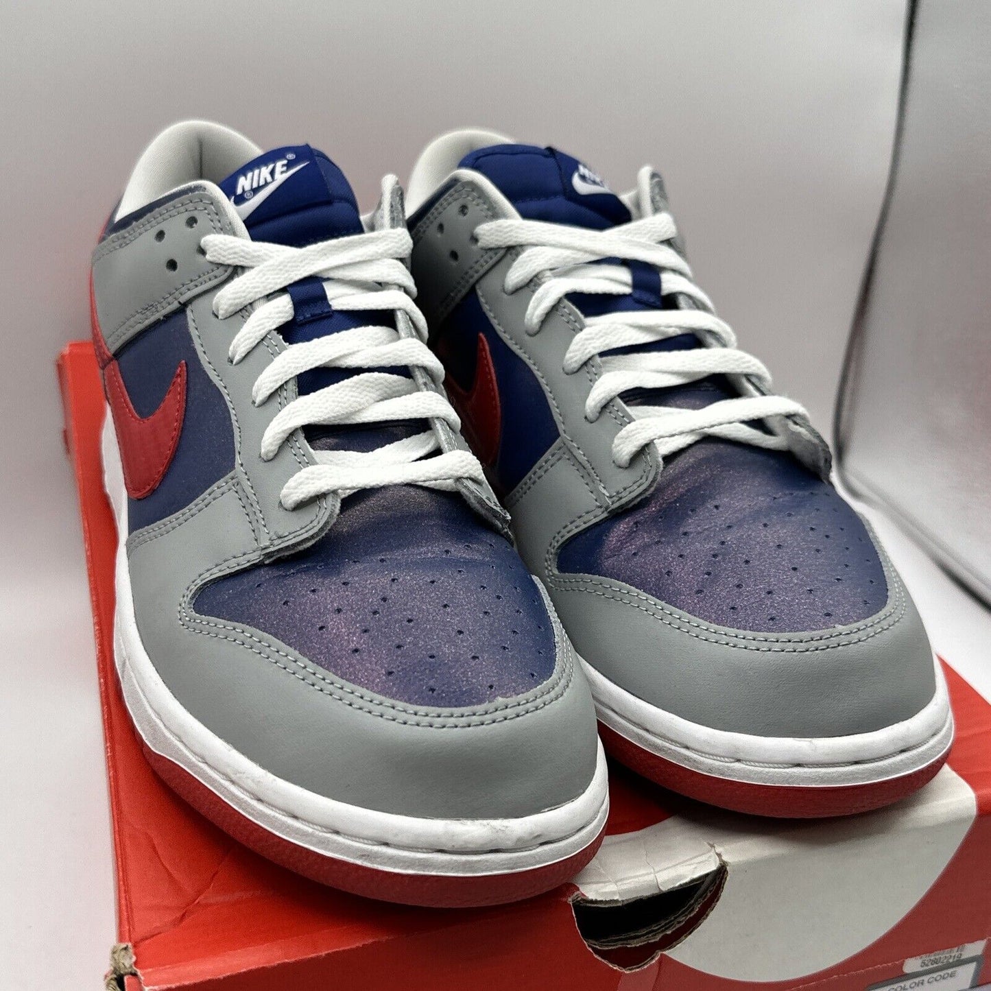 Size 11 - Nike Dunk Low Retro Samba 2020 Red White Blue USA grey Leather OG All