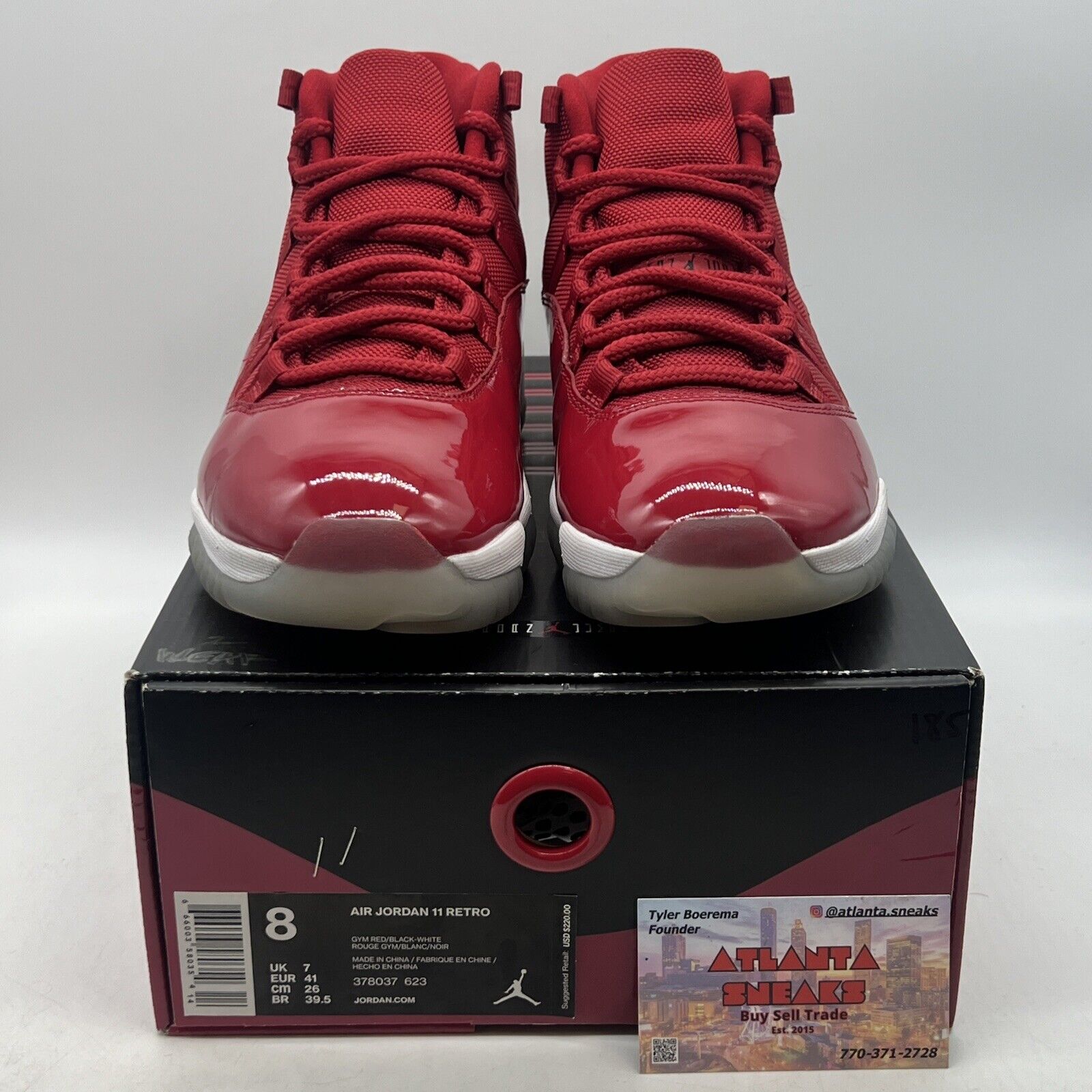 Size 8 - Jordan 11 Retro High Win Like '96 White Red Icey Black (378037-623)