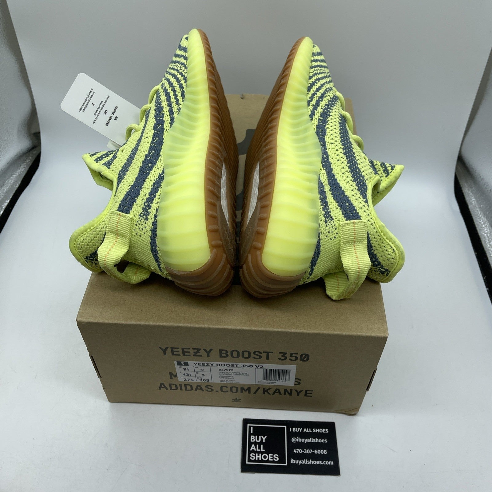 Size 9.5 - adidas Yeezy Boost 350 V2 Low Semi Frozen Yellow Suede (B37572)