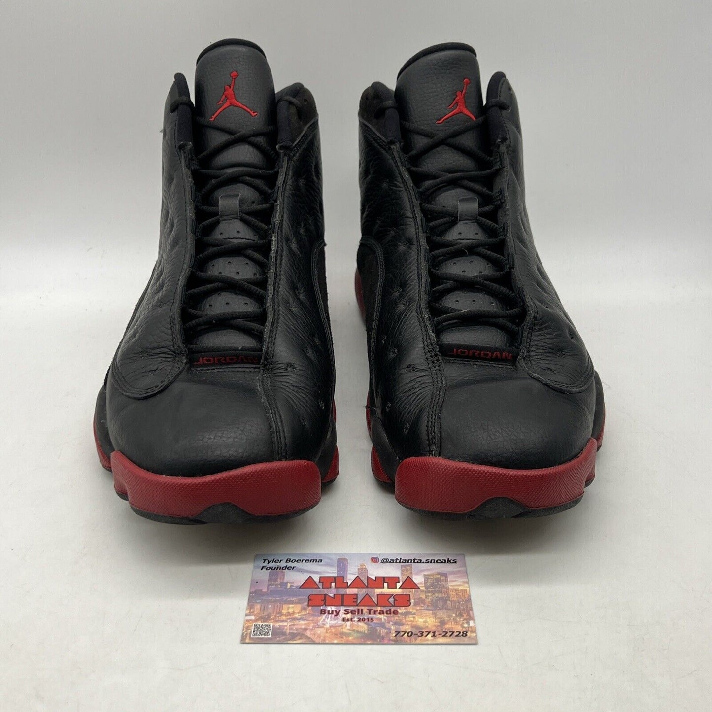 Size 13 - Air Jordan 13 Retro Dirty Bred Black Red Leather (414571-003)