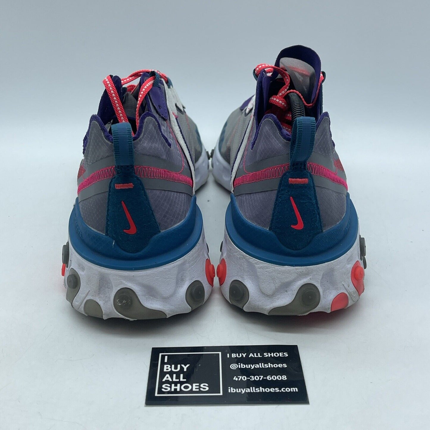 Size 13 - Nike React Element 87 Red Orbit Blue White Suede Leather (CJ6897-061)
