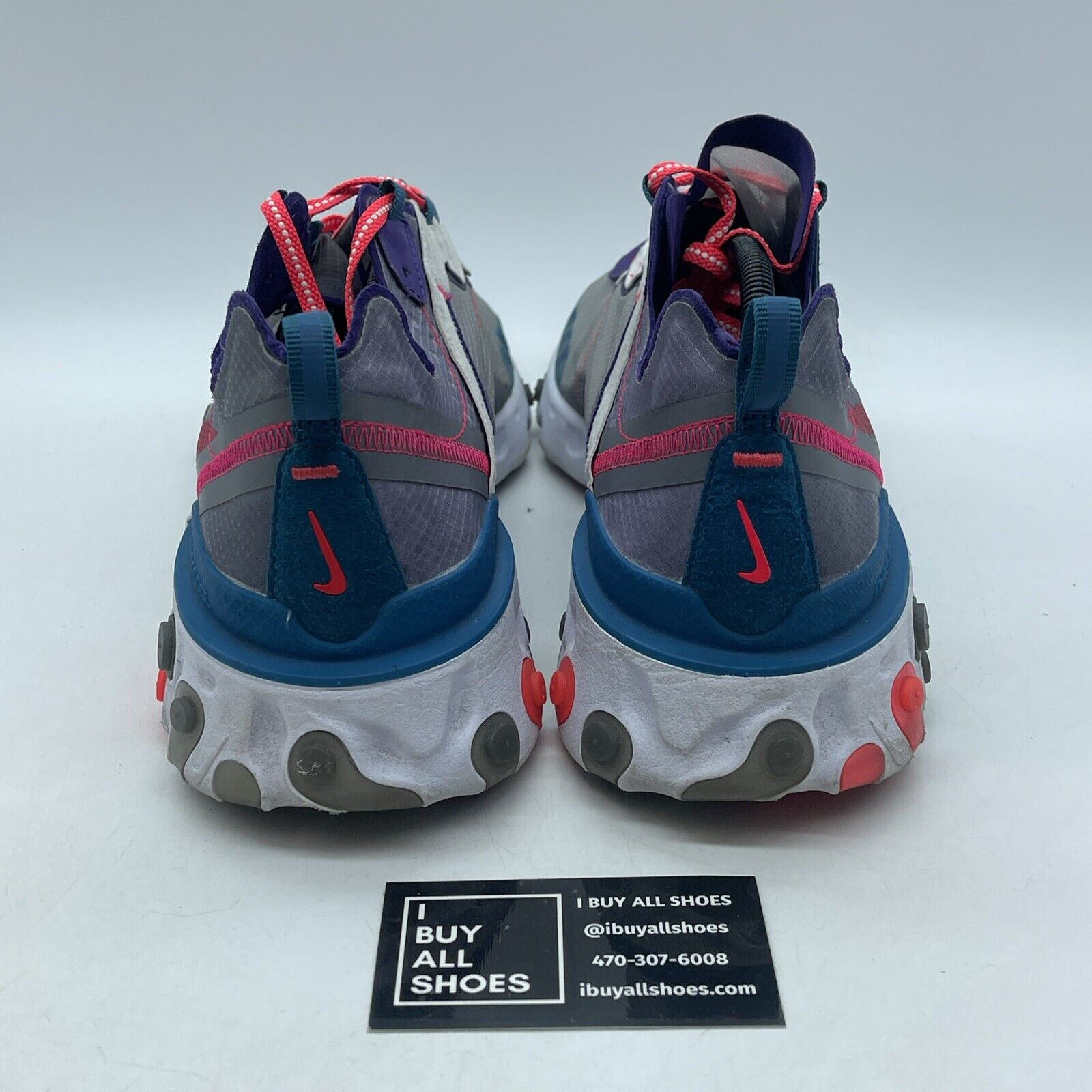 Size 13 - Nike React Element 87 Red Orbit Blue White Suede Leather (CJ6897-061)