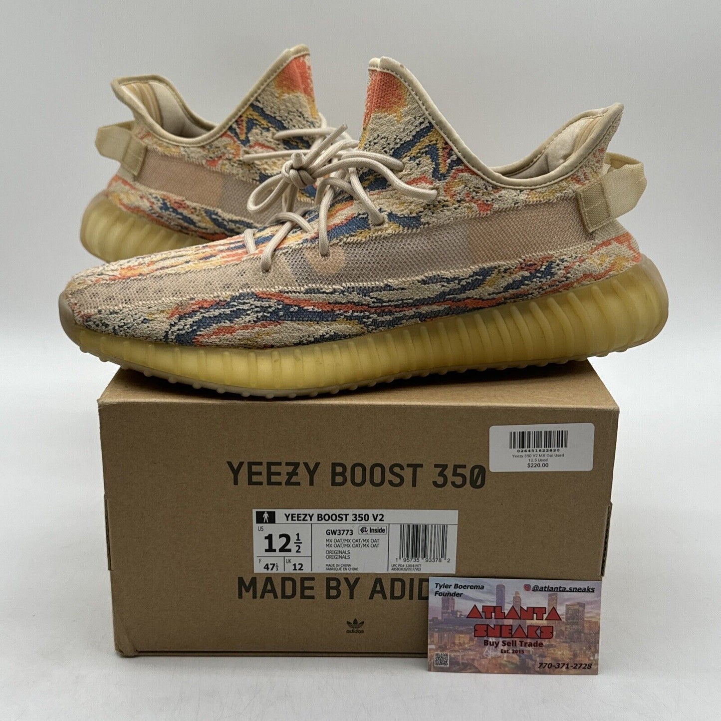 Size 12.5 - adidas Yeezy Boost 350 V2 Low MX Oat Yellow Blue Orange Comfy Kanye