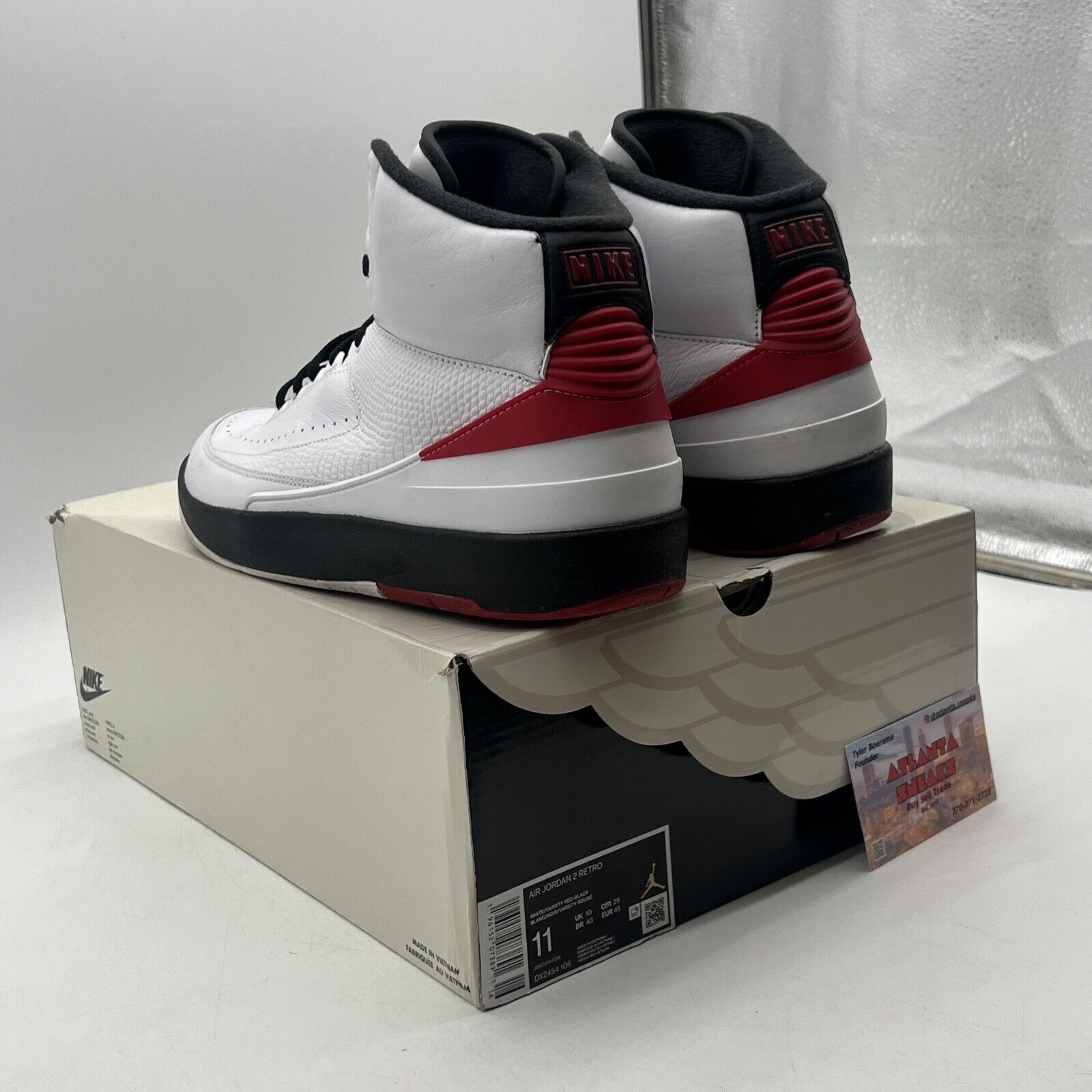 Size 11 - Jordan 2 Retro Mid Chicago White Red Black Leather (DX2454-106)