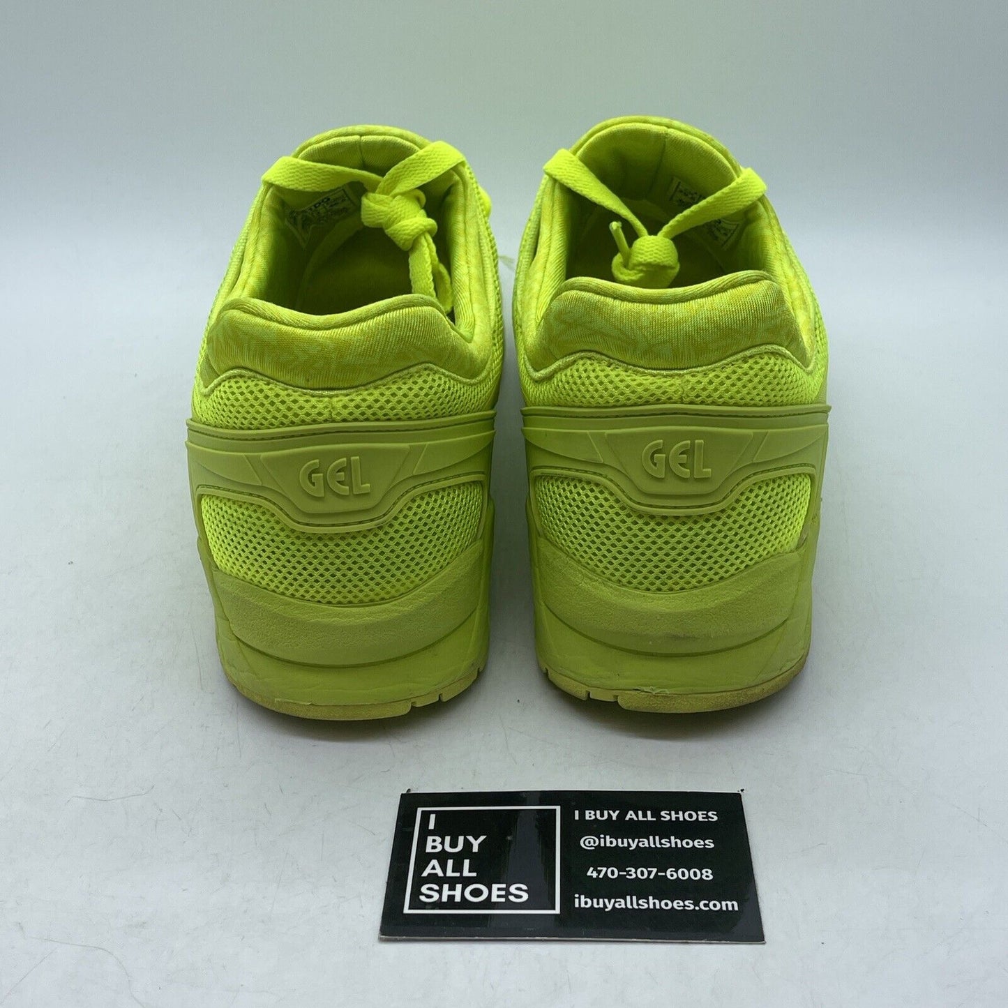 Size 12 - asics gel kayano evo neon green Suede Leather  (H51DQ)