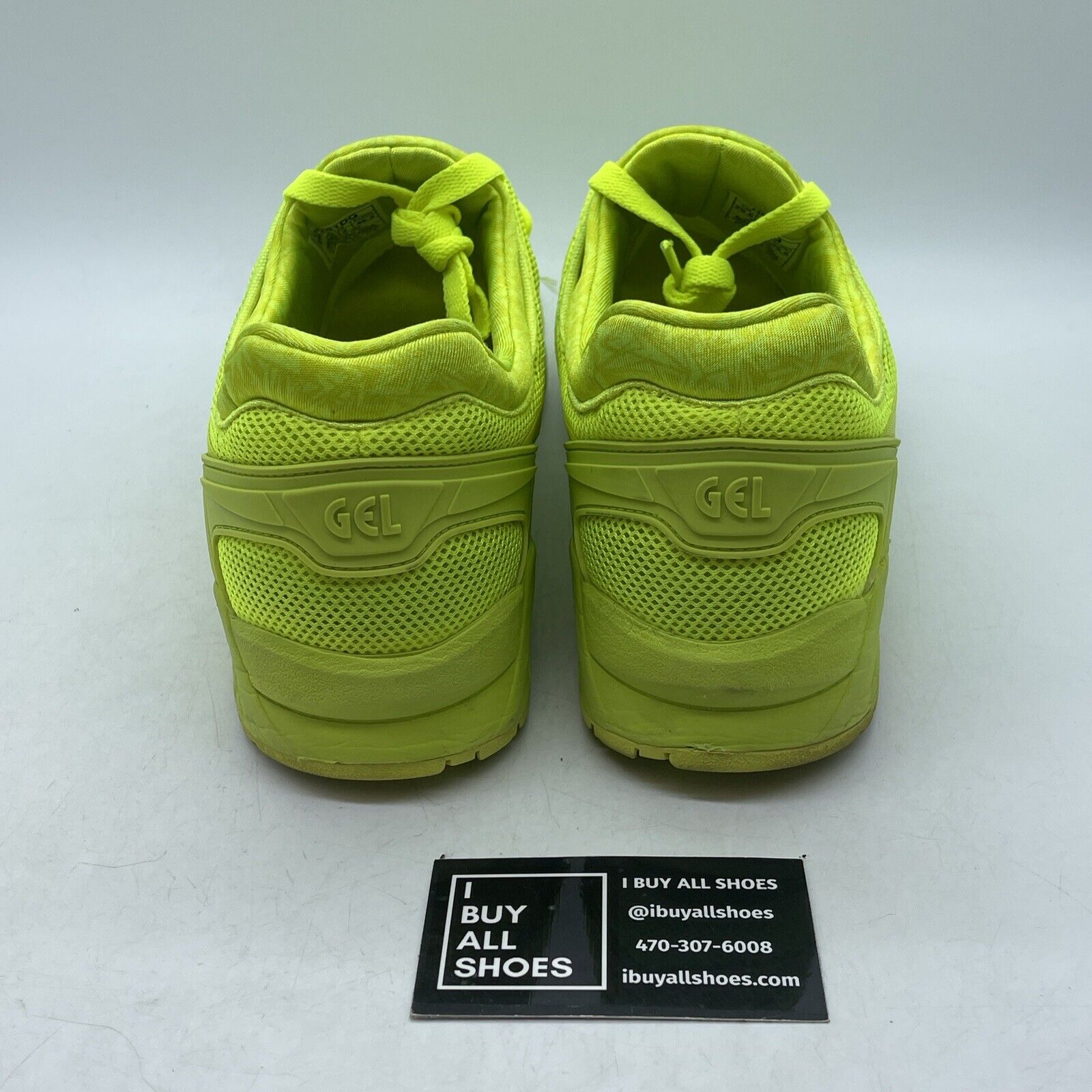 Size 12 - asics gel kayano evo neon green Suede Leather  (H51DQ)