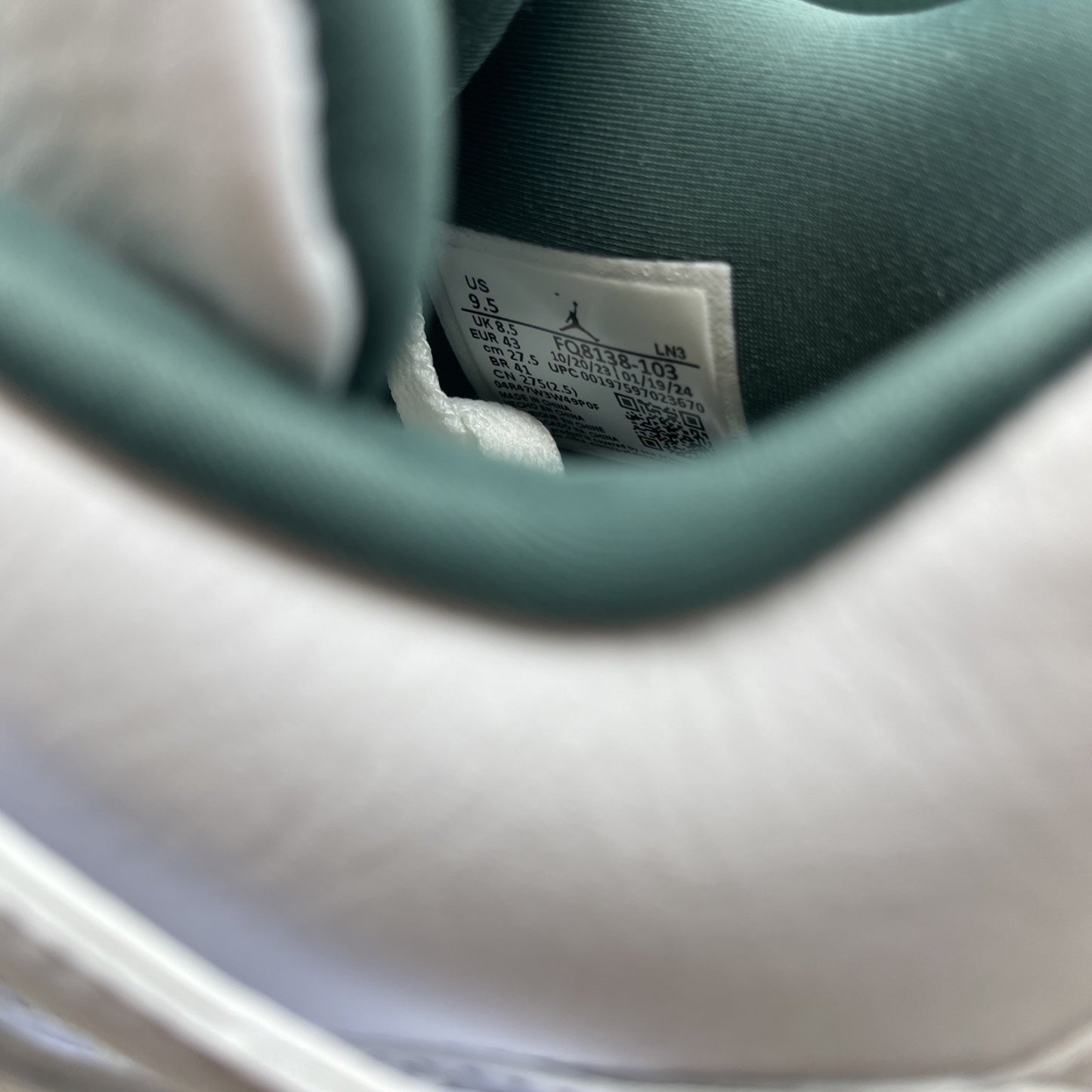 Size 9.5 - Air Jordan 4 Retro Oxidized Green White Leather (FQ8138-103)
