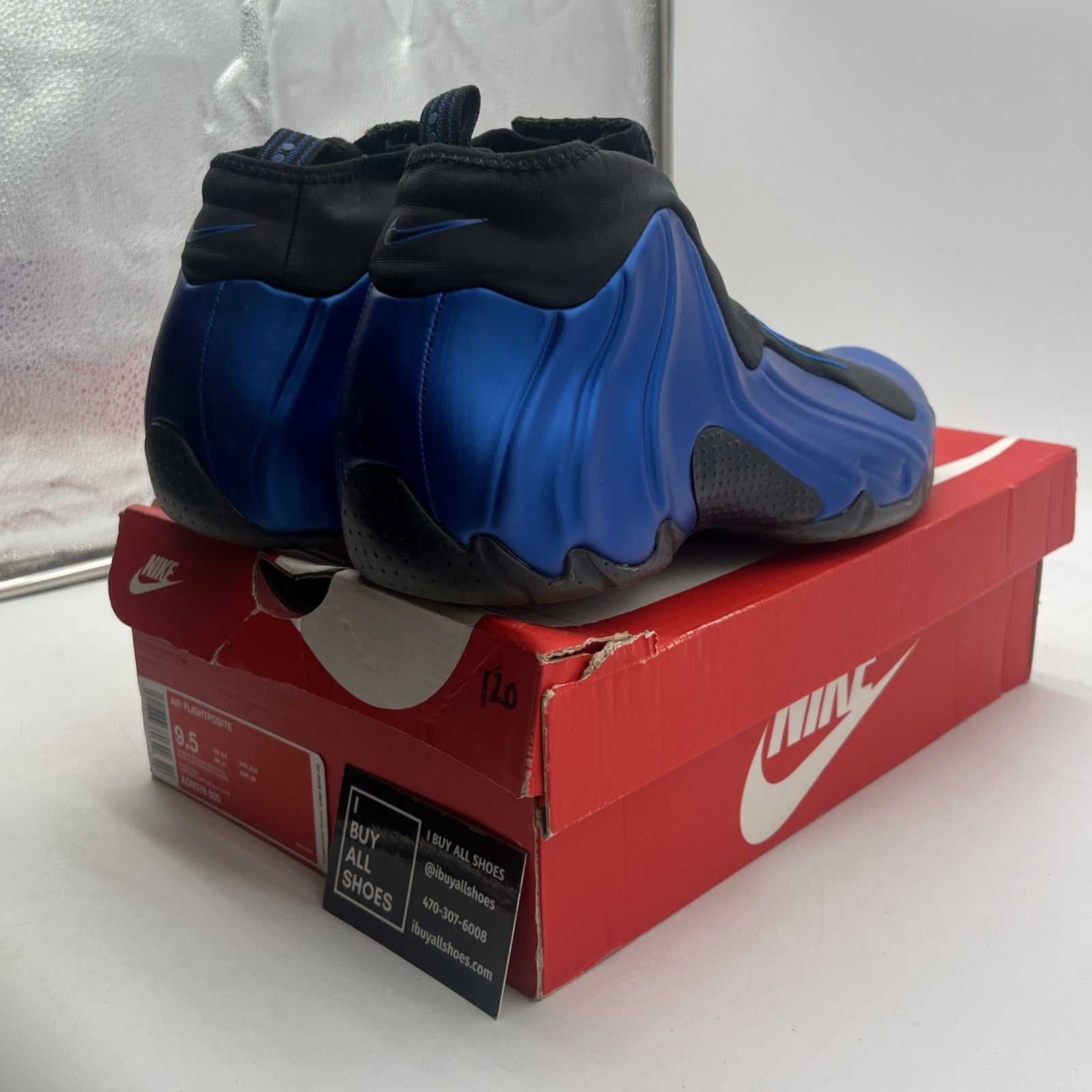 Size 9.5 - Nike Air Flightposite One Dark Neon Royal (AO9378-500)