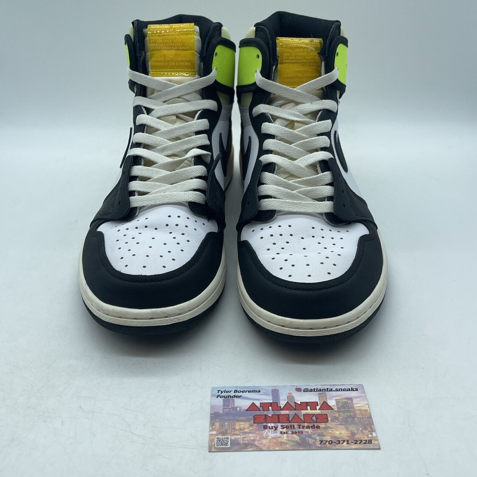 Size 11 - Jordan 1 Retro High OG Volt Black Yellow Green White (555088-118)