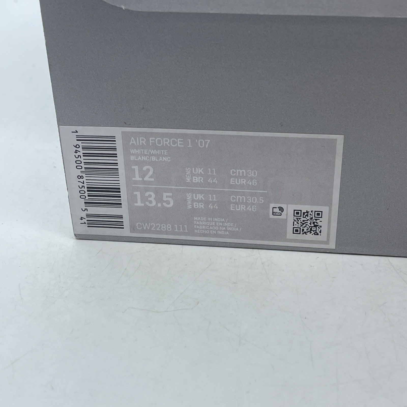 Size 12 - Nike Air Force 1 '07 Low Triple White (CW2288-111)