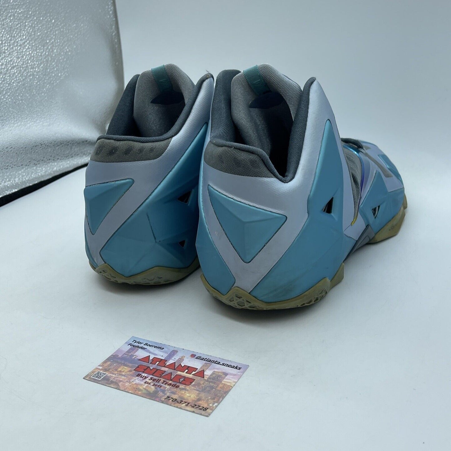 Size 11.5 - Nike LeBron 11 Armory Slate Blue Grey Black Suede (616175-401)