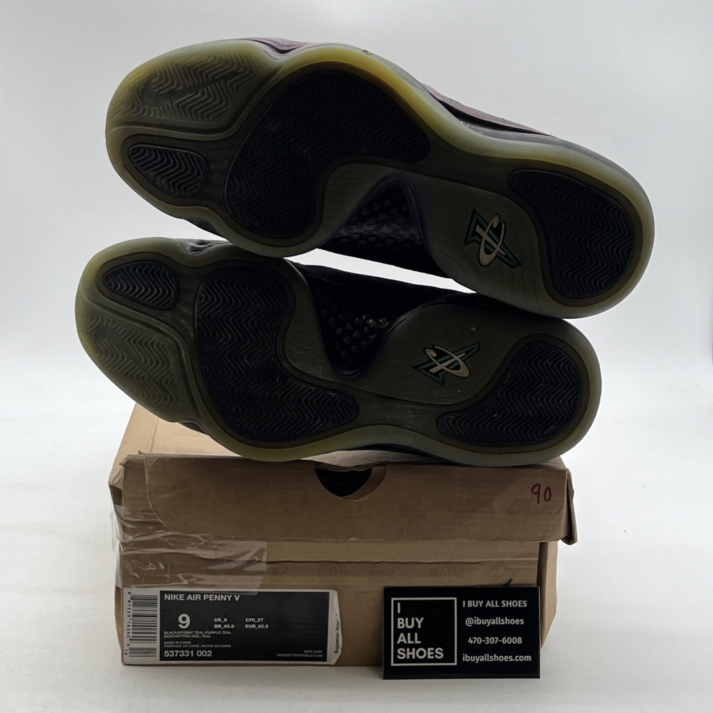 Size 9 - Nike Air Penny 5 Invisibility Cloak (537331-002)