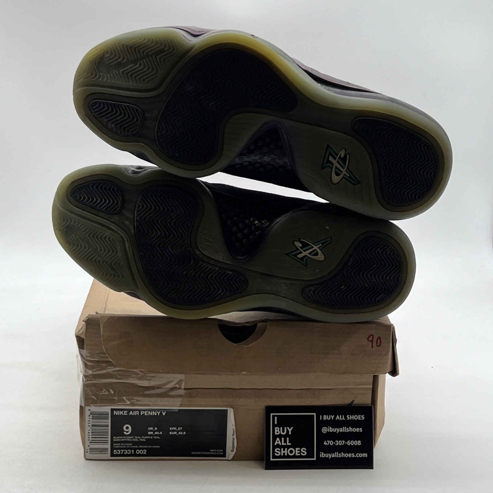Size 9 - Nike Air Penny 5 Invisibility Cloak (537331-002)