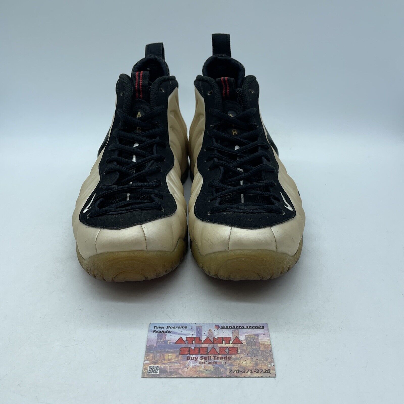 Size 8 - Nike Air Foamposite Pro 2010 Pearl Black Suede Tan Leather (624041-206)