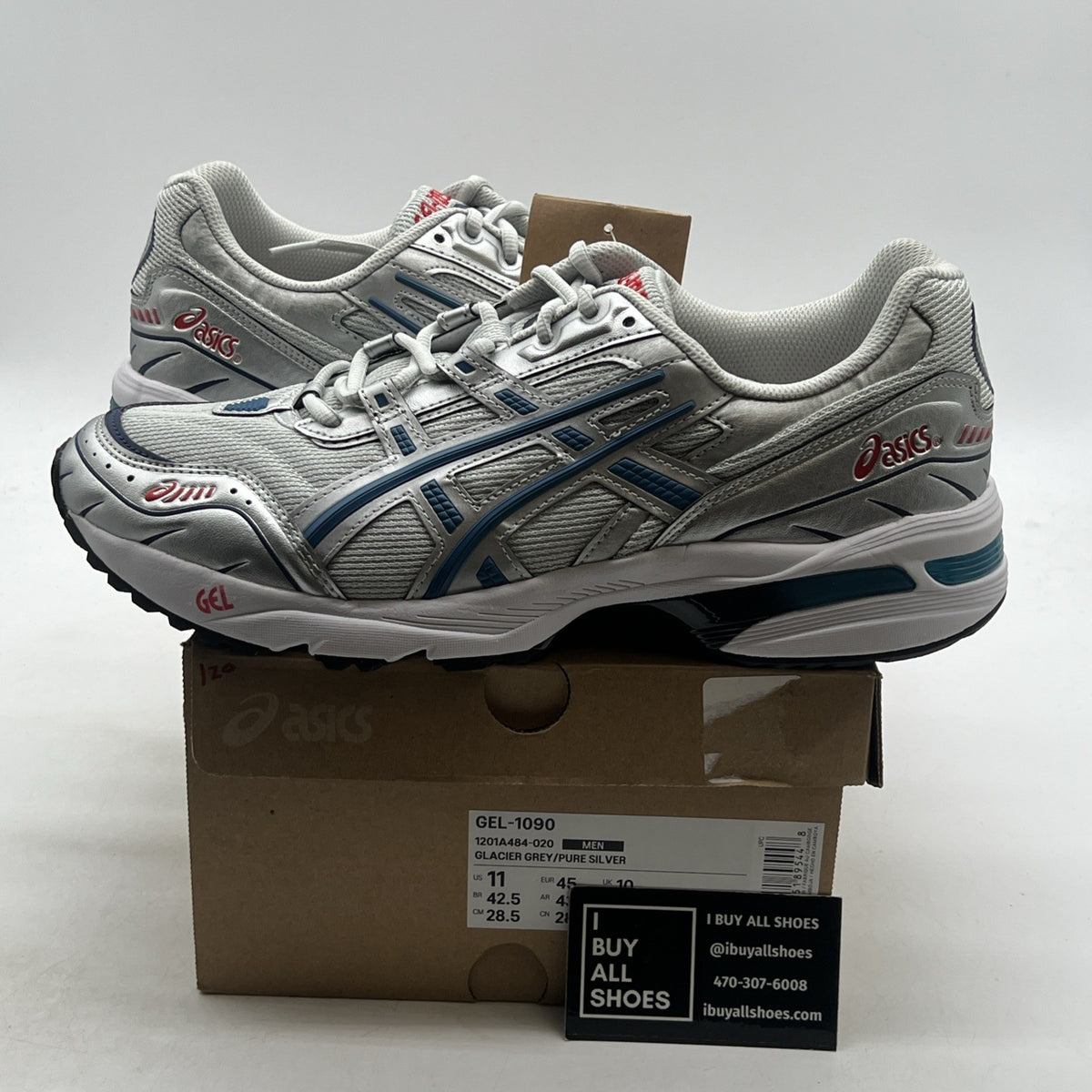 Size 11 - ASICS Men's GEL-1090 Glacier Grey/ Pure Silver  (1201A484-020)