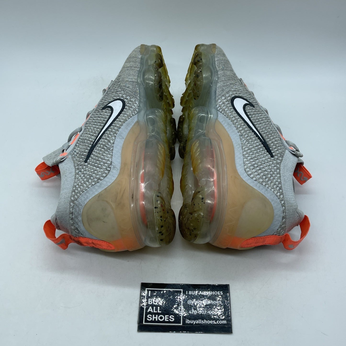 Size 9.5 - Nike Air VaporMax 2021 Flyknit Grey Fog Bright Mango