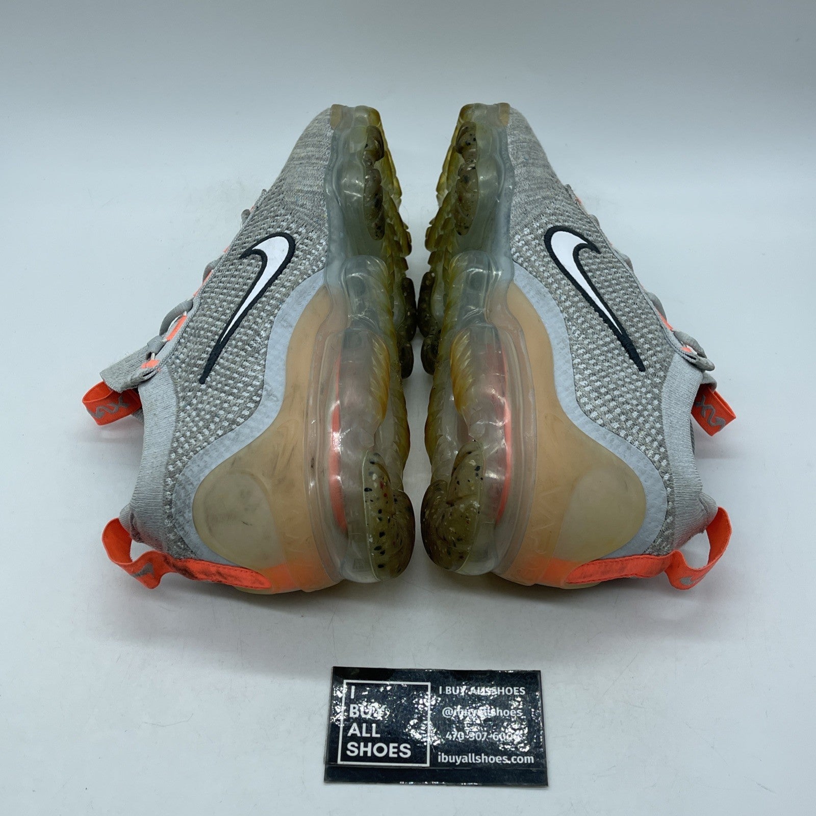 Size 9.5 - Nike Air VaporMax 2021 Flyknit Grey Fog Bright Mango