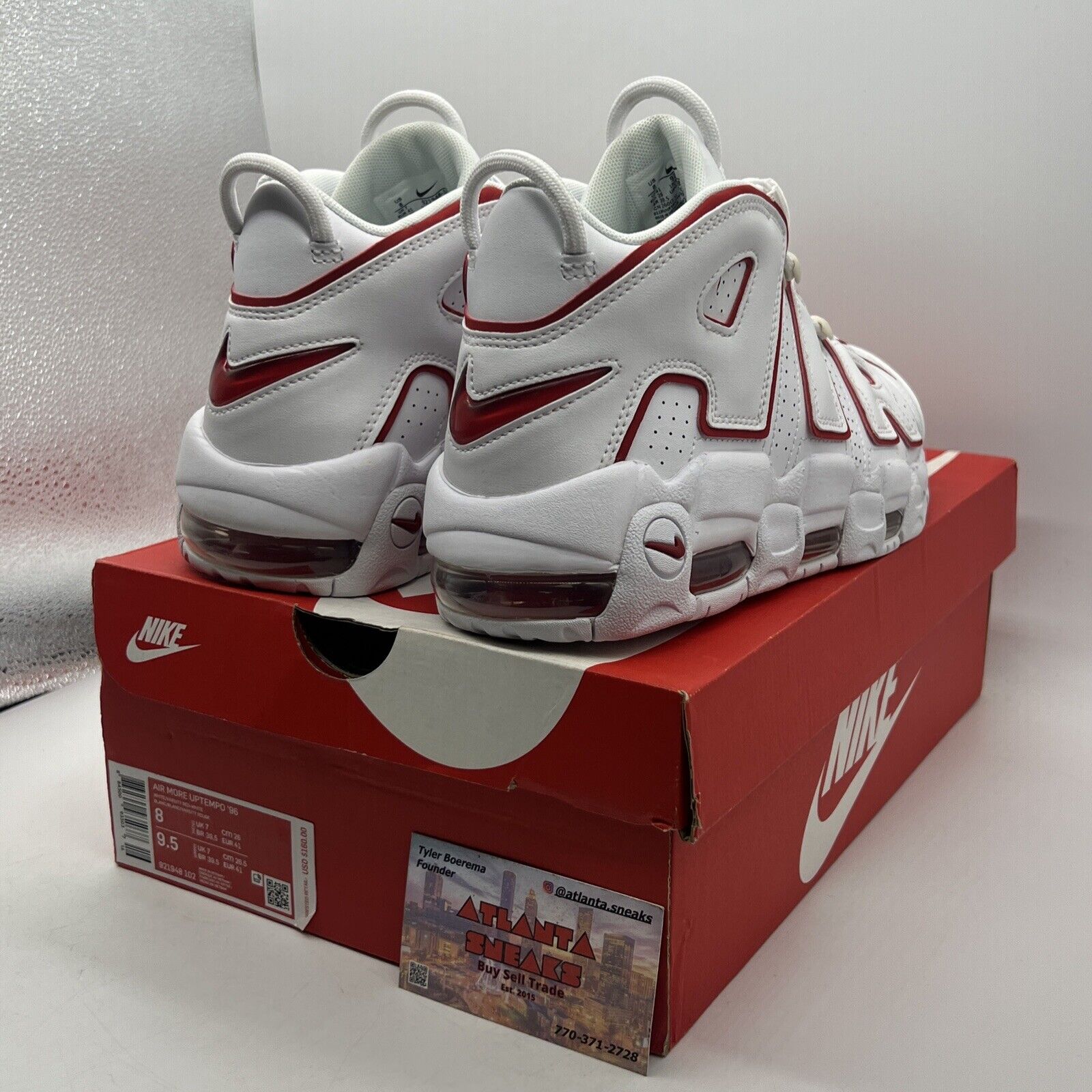 Size 8 - Nike Air More Uptempo White Varsity Red 2018 Leather (921948-102)