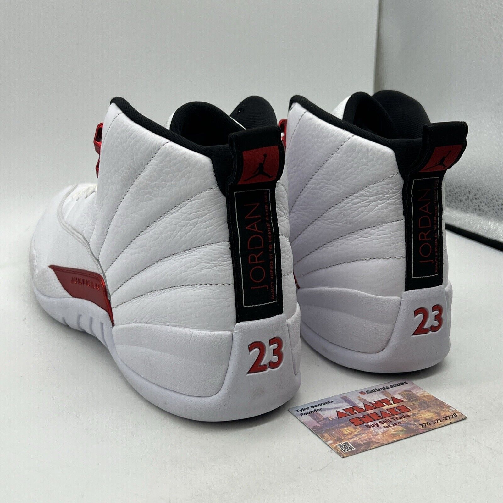 Size 13 - Air Jordan 12 Retro Twist Black White Red Leather (CT8013-106)