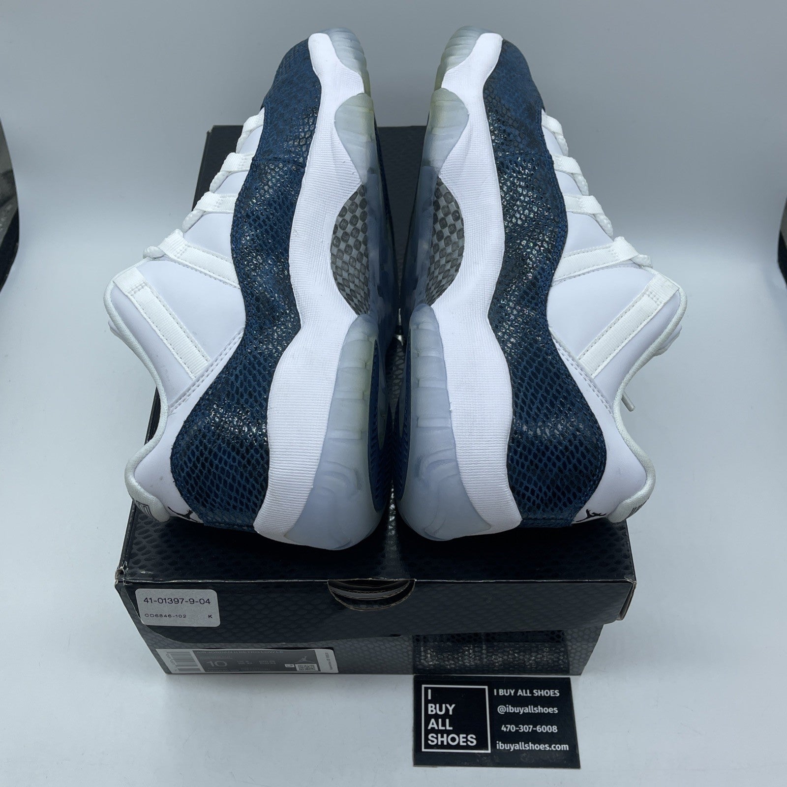 Size 10 - Jordan 11 Retro Low Snakeskin Blue Suede Leather (CD6846-102)