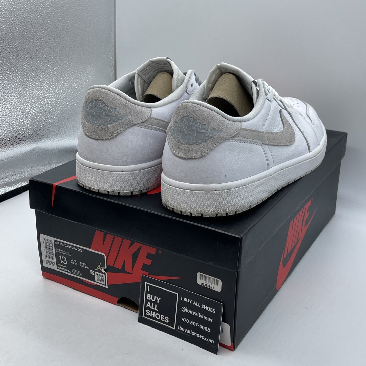 Size 13 - Jordan 1 Low OG Neutral Gray White Suede Leather (CZ0790-100)