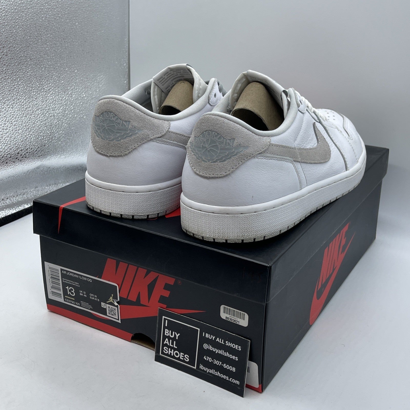 Size 13 - Jordan 1 Low OG Neutral Gray White Suede Leather (CZ0790-100)