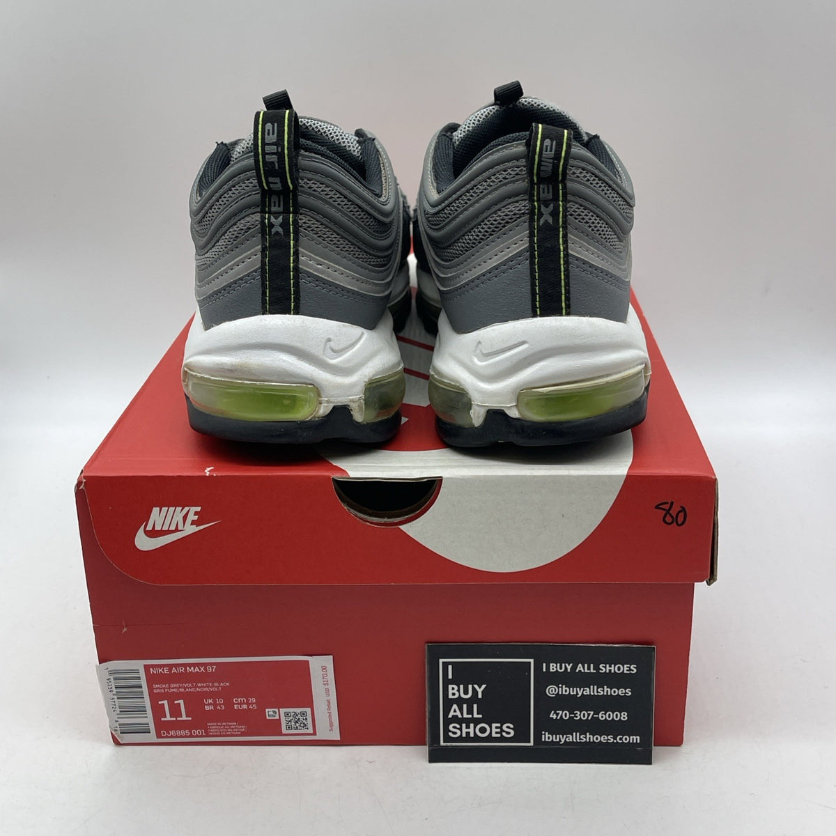 Size 11 - Nike Air Max 97 Smoke Grey Volt (DJ6885-001)