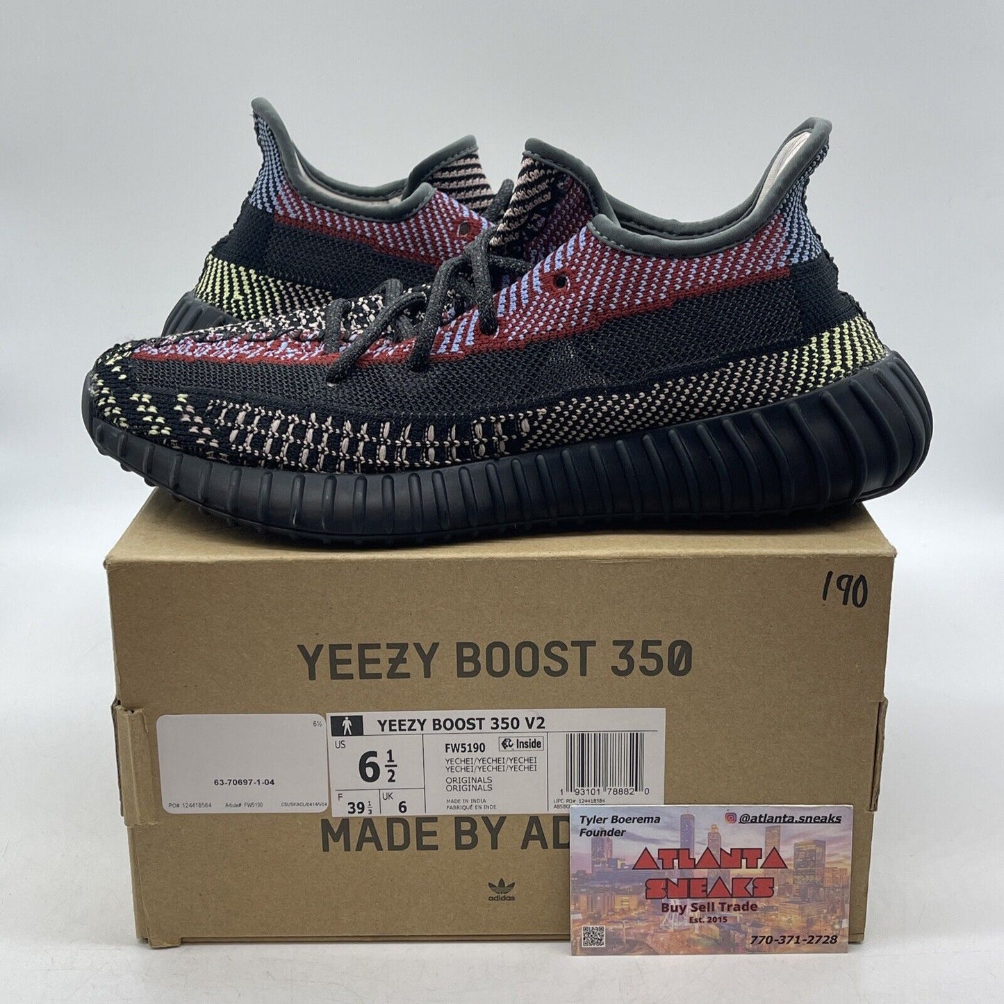 Size 6.5 - adidas Yeezy Boost 350 V2 Yecheil Non-Reflective Black (FW5190)