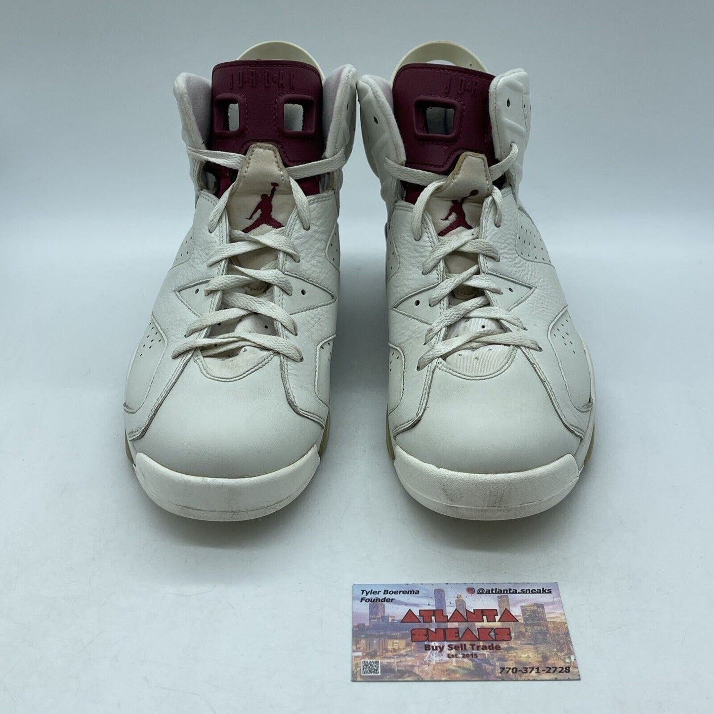Size 11 - Air Jordan 6 Retro 2015 Maroon Tan White Leather (384664-116)