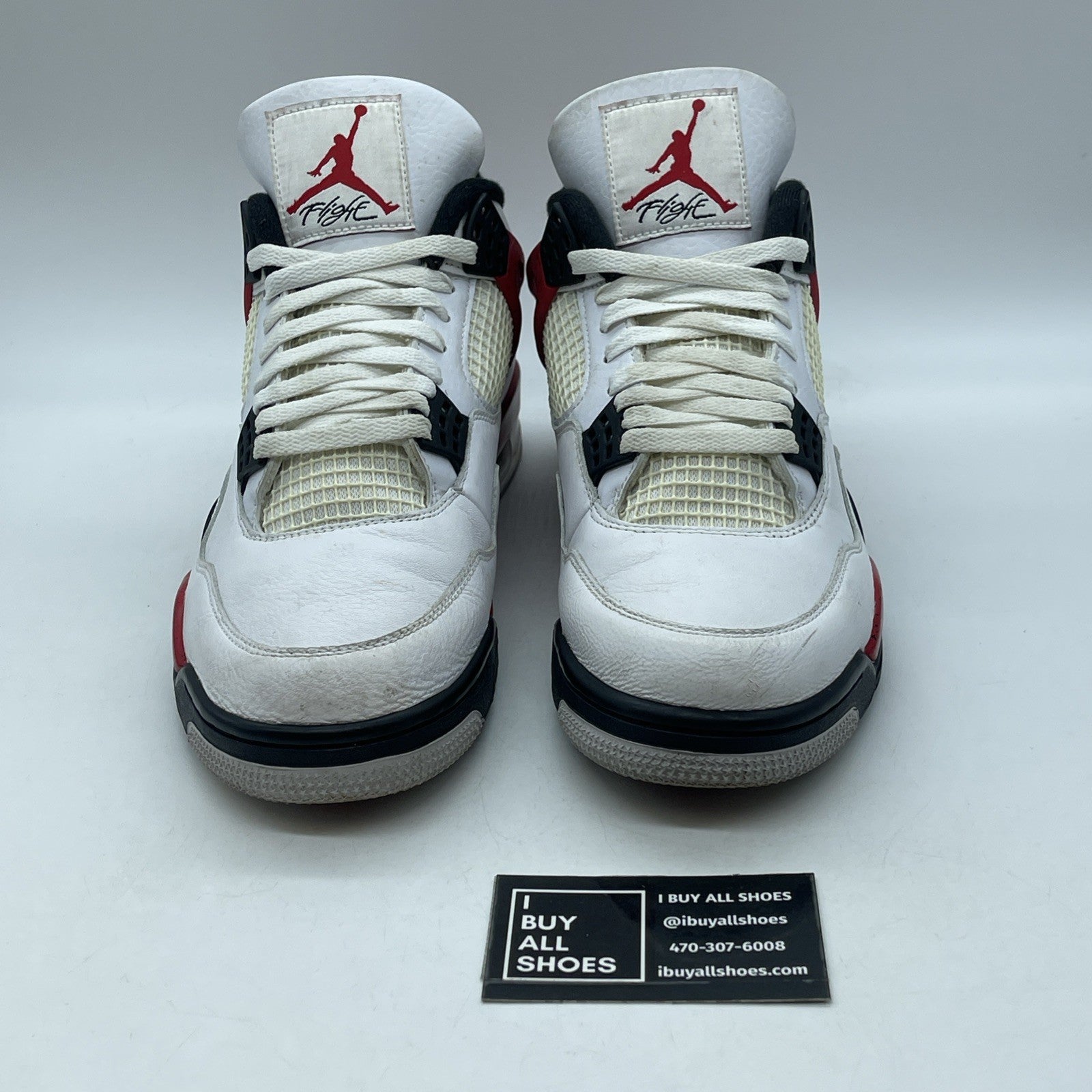 Size 11 - Air Jordan 4 Retro Mid Red Cement White Black Leather (DH6927-161)