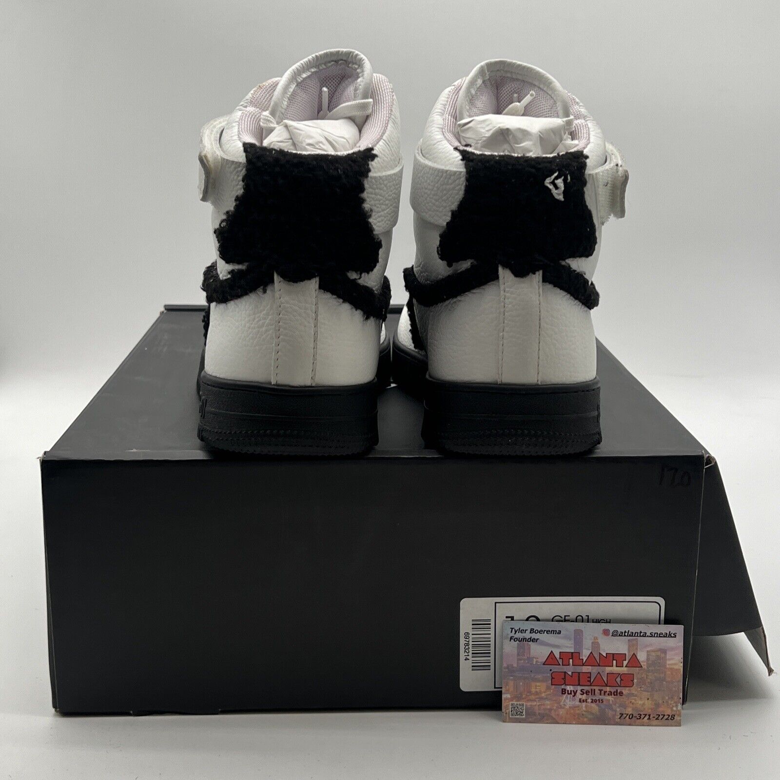 Size 13 - John Geiger GF-01 white/black chenille