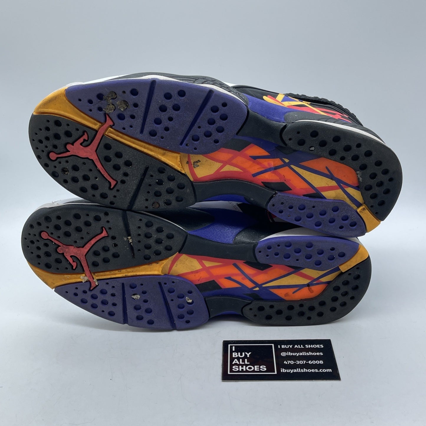 Size 9 - Air Jordan 8 Three-Peat White Black Purple Suede Leather (305381-142)