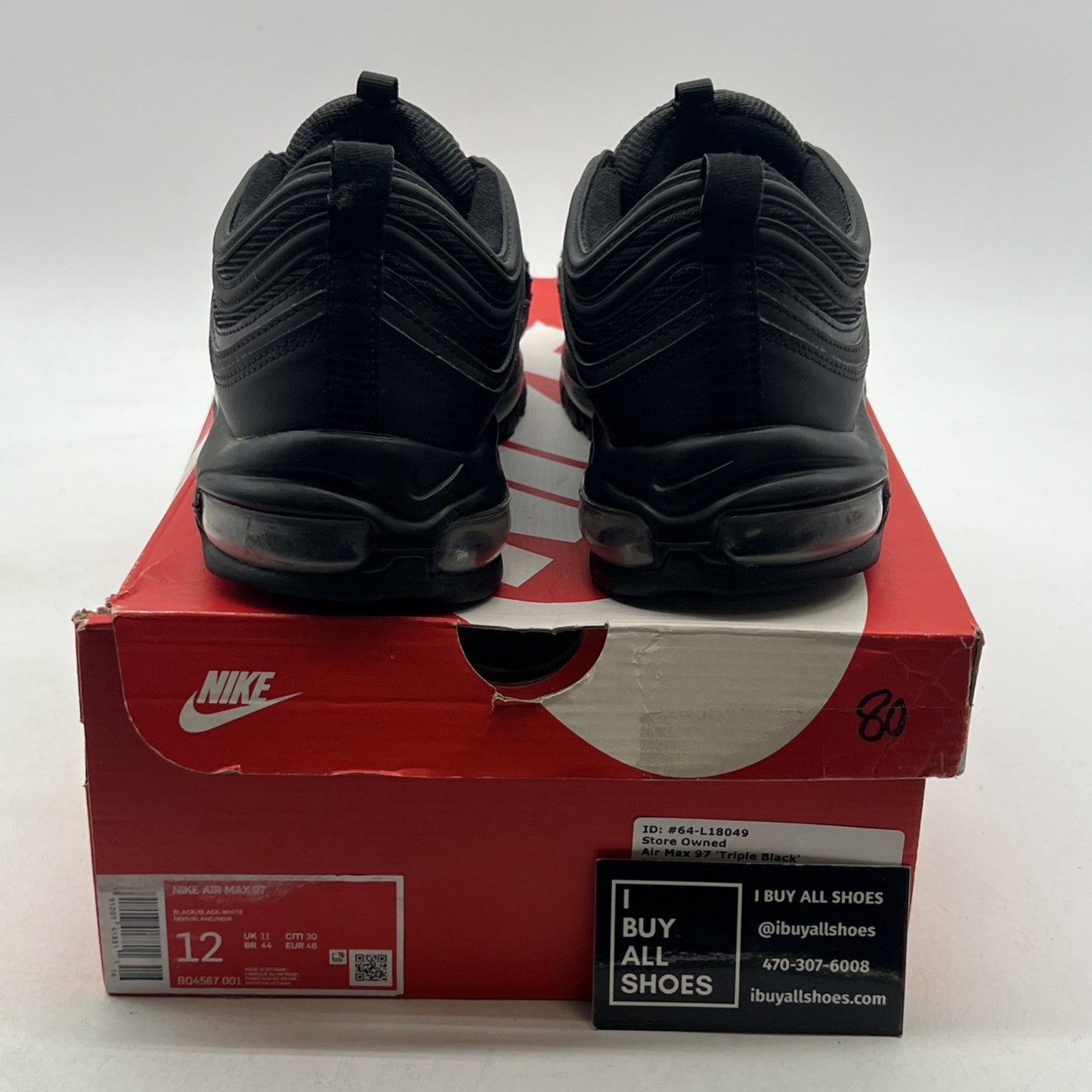 Size 12 - Nike Air Max 97 Triple Black (BQ4567-001)