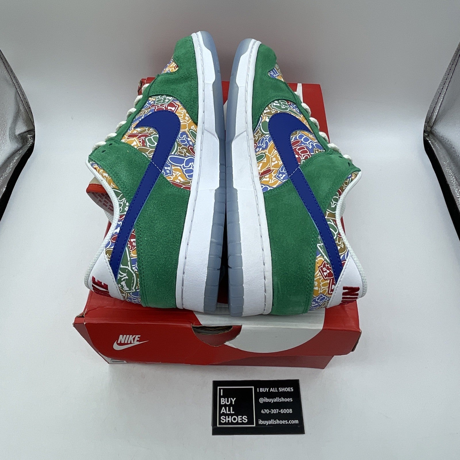 Size 11.5 - Nike Dunk Low Foam Finger Green Suede Lethe (DZ5184-300)