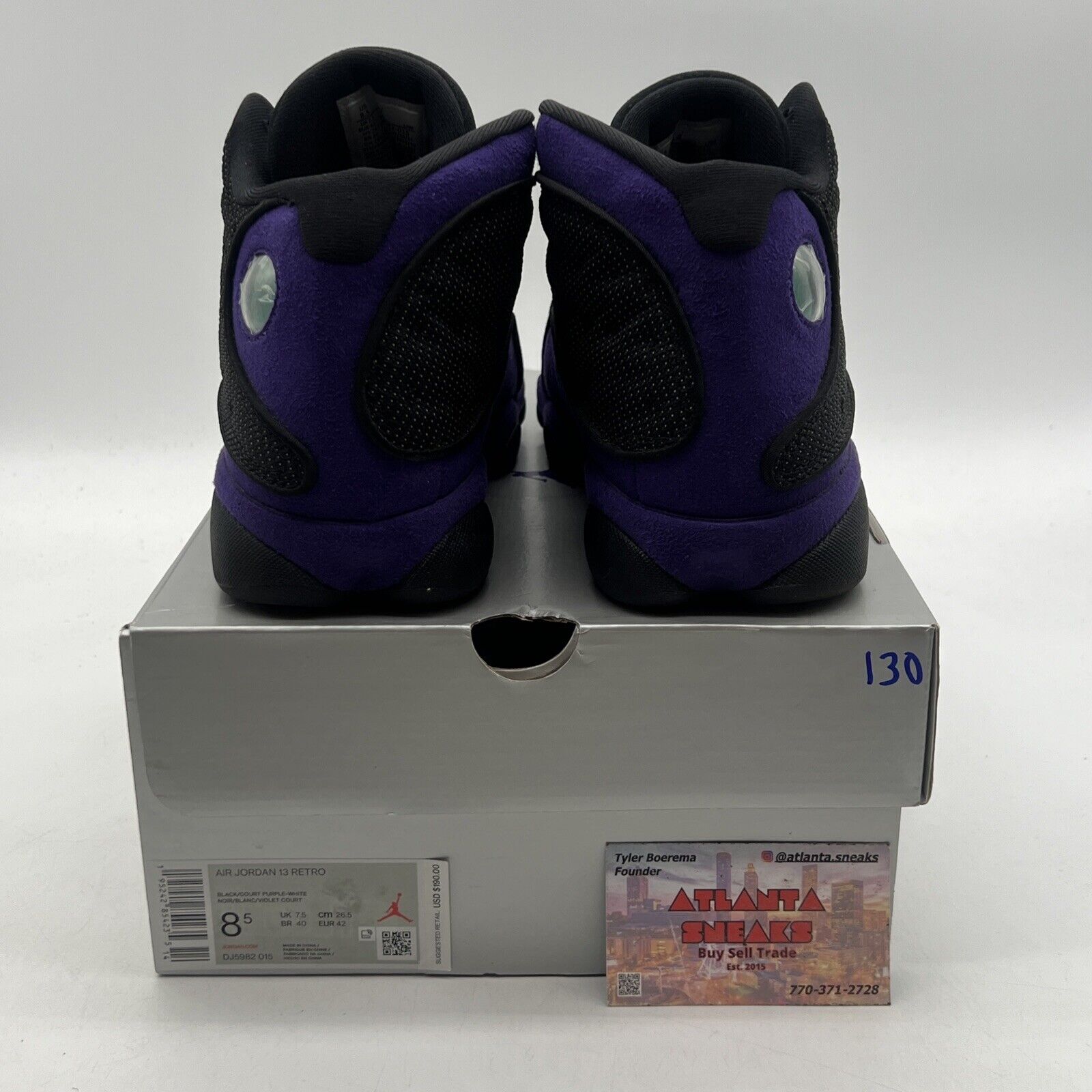 Size 8.5 - Jordan 13 Retro Court Purple Black Leather Suede (DJ5982-015)