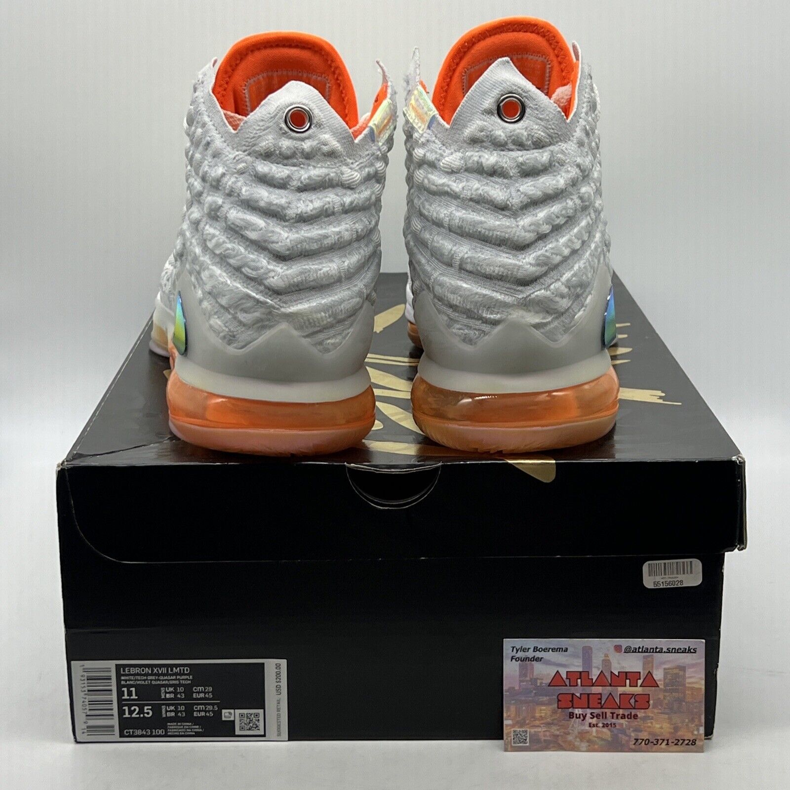 Size 11 - Nike LeBron 17 LMTD Future Air White Orange (CT4843-100)