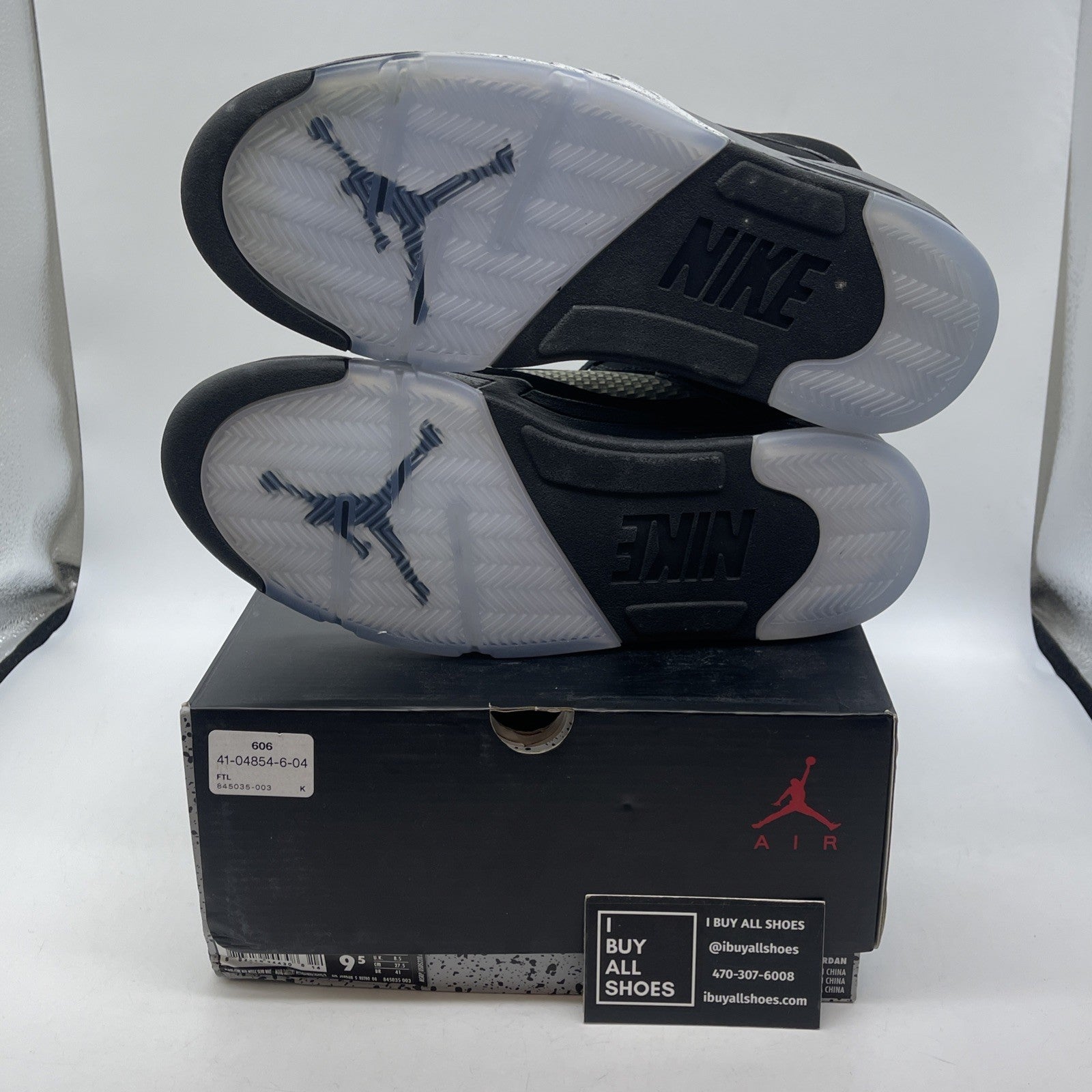 Size 9.5 - Jordan 5 OG Mid Metallic Silver Black Suede (845035-003)