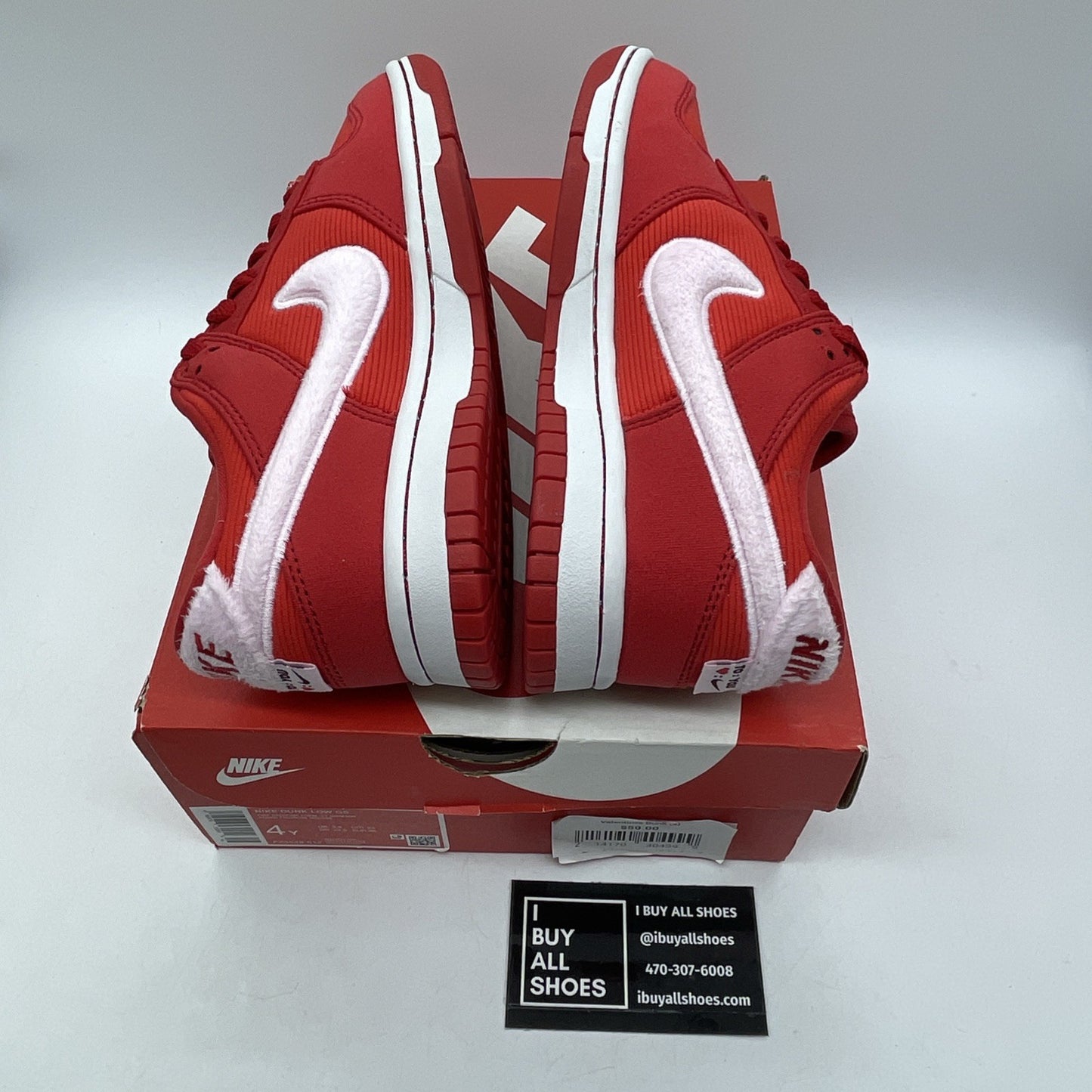 Size 4Y (GS) - Nike Dunk Low Valentine's Day Pink Red Suede (FZ3548-612)