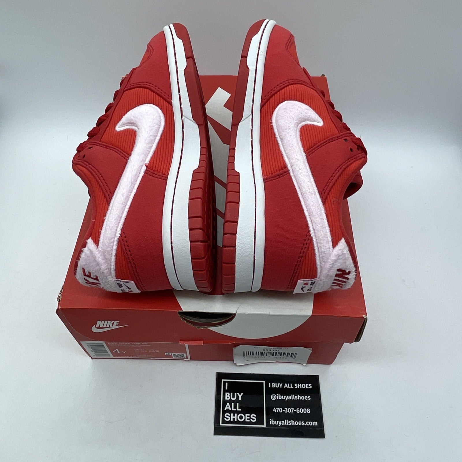 Size 4Y (GS) - Nike Dunk Low Valentine's Day Pink Red Suede (FZ3548-612)
