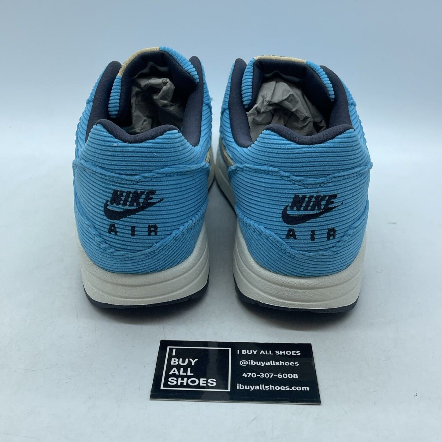 Size 12.5 - Nike Air Max 1 Premium Baltic Blue Corduroy Brown Suede (FB8915-400)