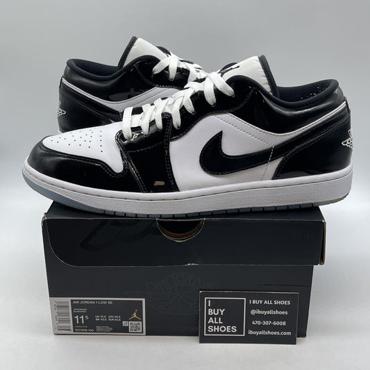 Size 11.5 - Jordan 1 Low SE Concord Black White Leather (DV1309-100)