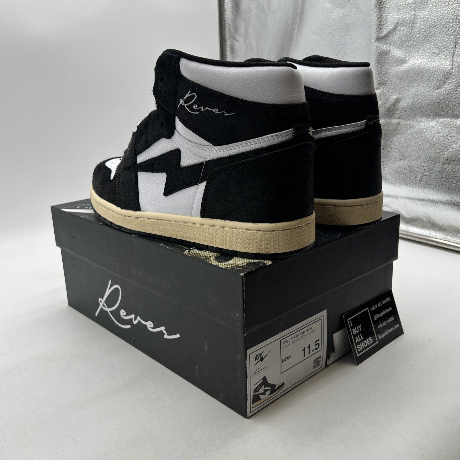 Size 11.5 - Kool Kiy / Reves Paris Air Kiy HI Panda Black/white