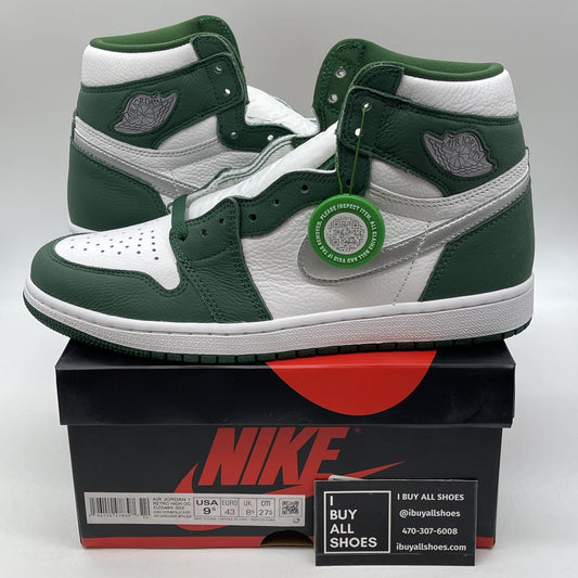 Size 9.5 - Jordan 1 Retro OG High Gorge Green Silver Leather (DZ5485-303)