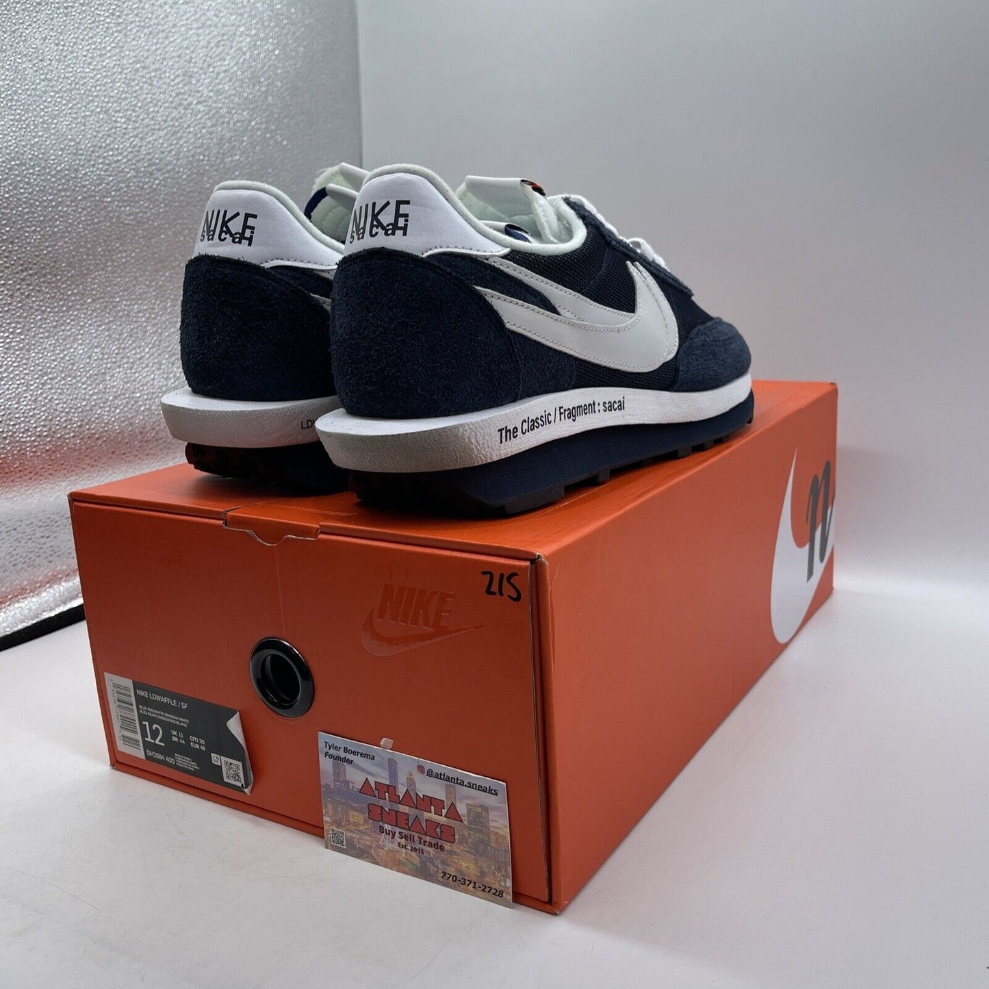 Size 12 - Nike LDV Waffle x Fragment Design x sacai Low Blackened Blue