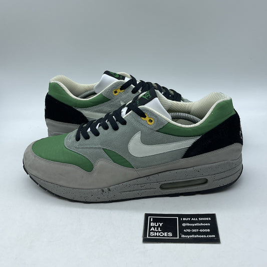 Size 13 - Nike Air Max 1 Skulls Pack - Classic Green Grey Suede (307133-301)